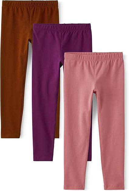 The Children's Place Girls' Solid Color Leggings 3-Pack, HOT Spice | Lotus Flower | Magic Potion, XX-Large