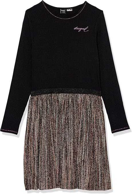 Desigual Girl Knit Dress Long Sleeve, Black