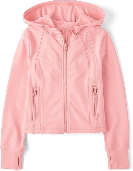 The Children's Place girls Active Full Zip Hooded Jacket