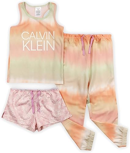 Calvin Klein Girls Sleepwear Tank Top & Pj Shorts & Pajama Pant Sleep Set