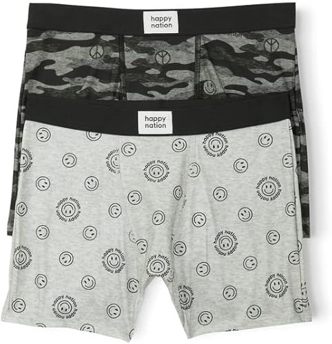 happy nation Girls Cotton Boxer Briefs Underwear, Pack of 2