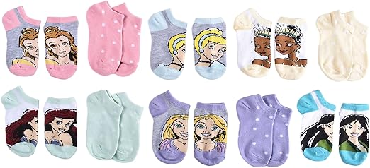 Disney Princess Girls' No Show Socks