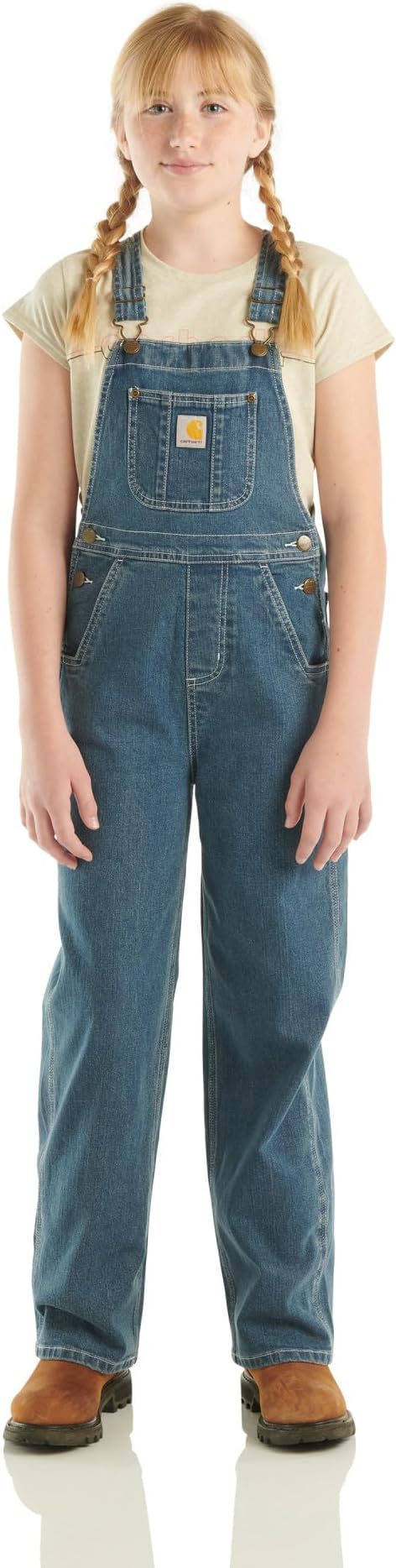 Carhartt Girls Denim Jean Bib Overalls (Unlined)