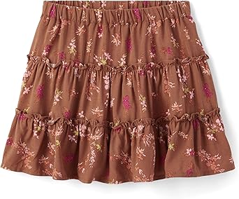 The Children's Place Girls' Pull On Everyday Skorts, Pecan Pie Floral