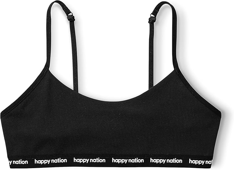 Happy Nation Girls Comfy Cotton Logo Scoop Neck Bra