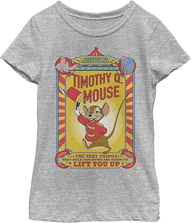 Fifth Sun Little, Big Disney Dumbo Timothy Mouse Poster Girls Short Sleeve Tee Shirt