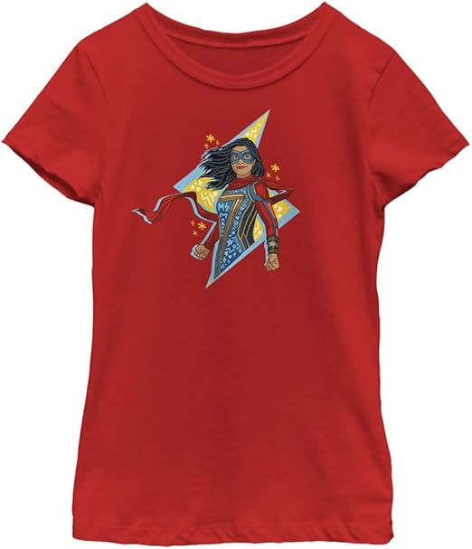 Marvel Ms Lightning Doodle Girls Short Sleeve Tee Shirt