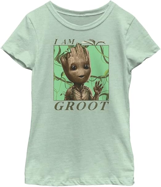 Marvel Groot Jungle Vibes Girls Short Sleeve Tee Shirt