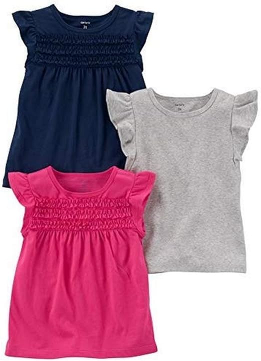 Carter's Girls' 3-Pack Flutter Sleeve Tee