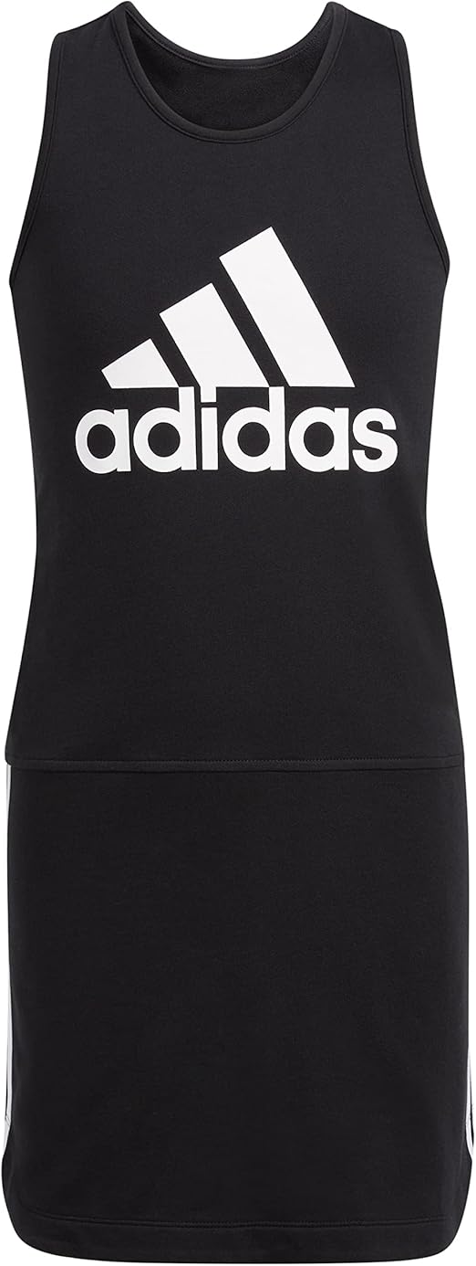 adidas Girls' Sleeveless Curved Hem Tank Dress