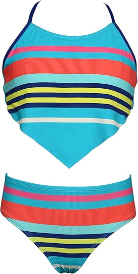 Hobie Girls' Hankini Top & Hipster Bottom Swimsuit Set