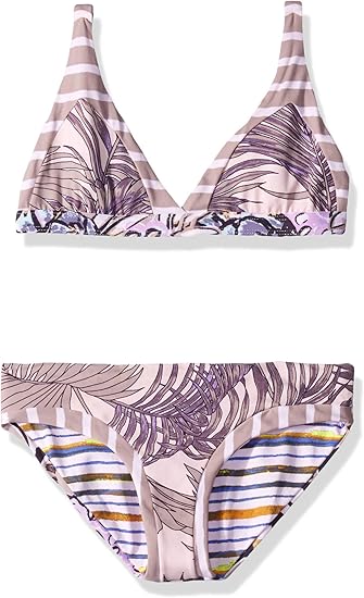 Maaji Girls' Long Line Fixed Triangle with Tie Back Bikini Swimsuit Set