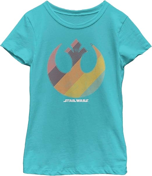 STAR WARS Girl's A New Hope Rainbow Rebel Logo T-Shirt