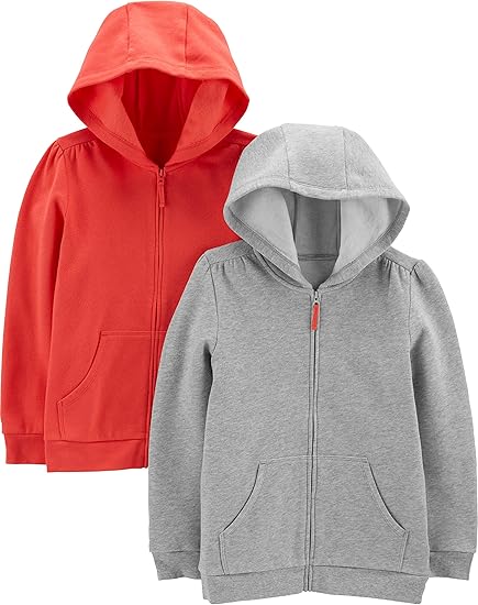 Simple Joys by Carter's Girls' 2-Pack Fleece Full-Zip Hoodies