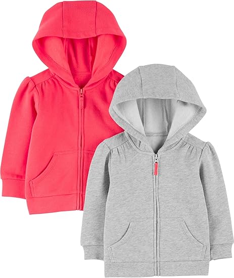 Simple Joys by Carter's Girls' 2-Pack Fleece Full Zip Hoodies