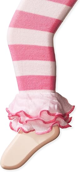 Jefferies Socks Big Girls' Dot and Stripe Multi Ruffle Footless Tight