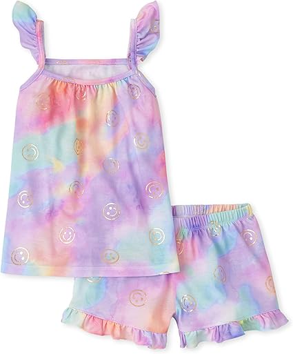 The Children's Place Girls Sleeveless Cami and Shorts 2 Piece Pajama Set