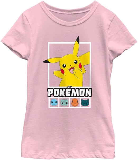 Fifth Sun Pokemon Squares Team Girls Short Sleeve Tee Shirt