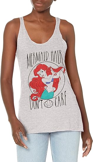 Disney Women's Princess Mermaid Hair Tri-blend Racerback Layering Tank