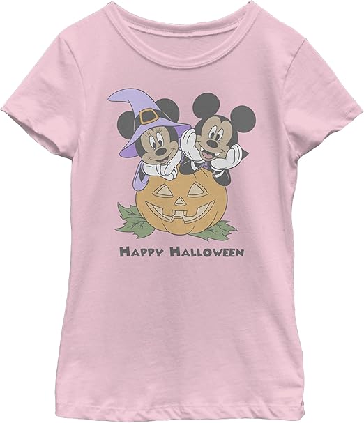 Disney Mickey Minnie Classic Happy Halloween Pumpkin Girls Standard T-Shirt