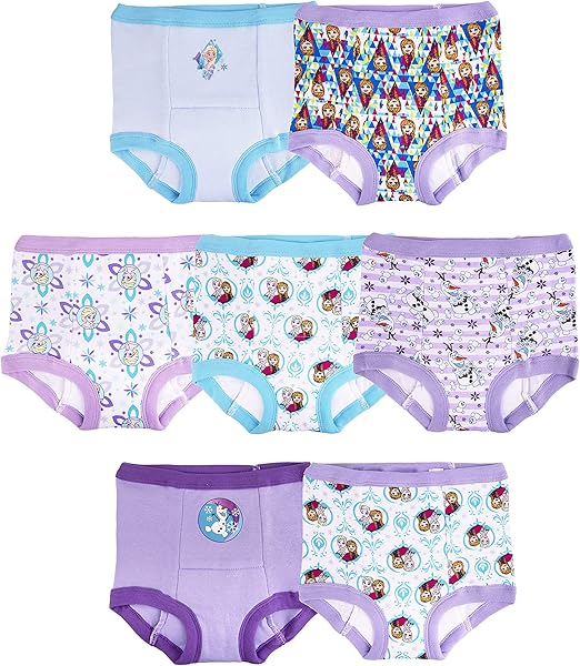 Disney Frozen Toddler Girls 7-pk Potty Training Pants with Success Tracking Chart and Stickers Sizes 2t, 3t, 4t