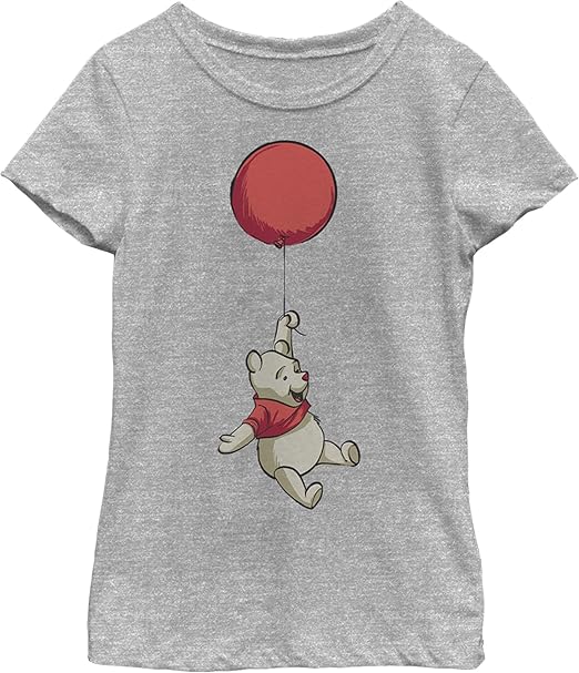 Disney Pooh Balloon Winnie Girl's Heather Crew Tee