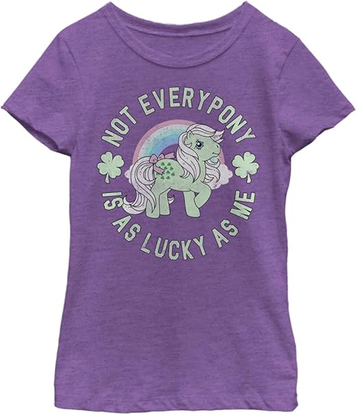 Hasbro, Big Classic My Little Lucky Pony Girls Short Sleeve Tee Shirt