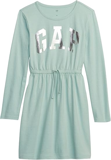 GAP Girls' Logo Long Sleeve Tee Dress