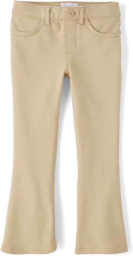 The Children's Place Girls' Uniform Ponte Flare Leg Pants