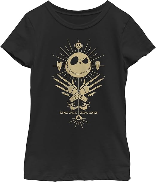 Disney Nightmare Before Christmas King Jack Logo Girls Standard T-Shirt