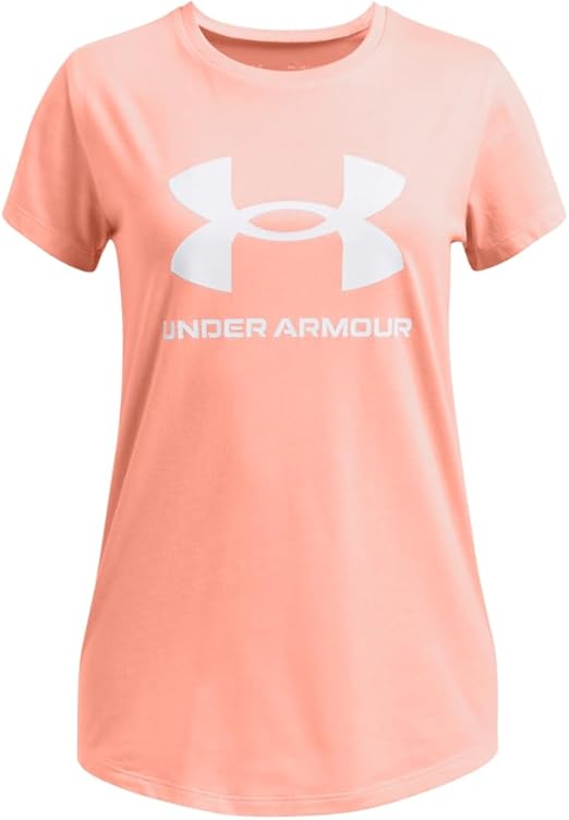 Under Armour Girls' Live Sportstyle Graphic Short-Sleeve T-Shirt, (896) Aero Orange / / White, Medium