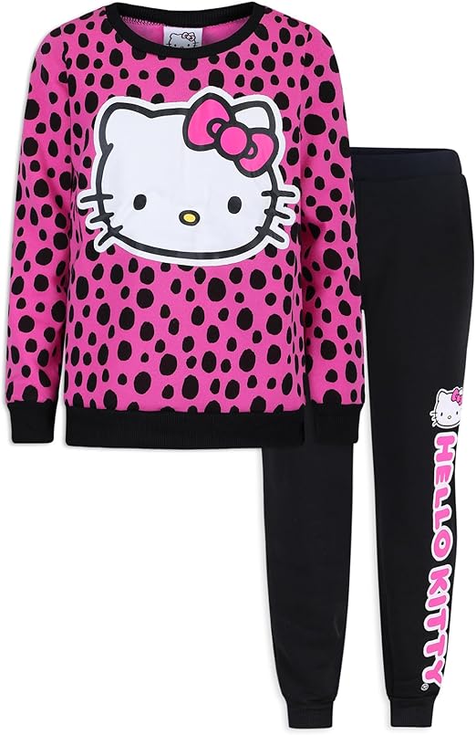 Hello Kitty Girls Long Sleeve Sweatshirt and Pants Set for Infants, Toddlers, and Big Girls