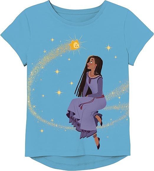 Disney Girls Wish Movie Asha & Star Short Sleeve T-Shirt-Sizes 2-16