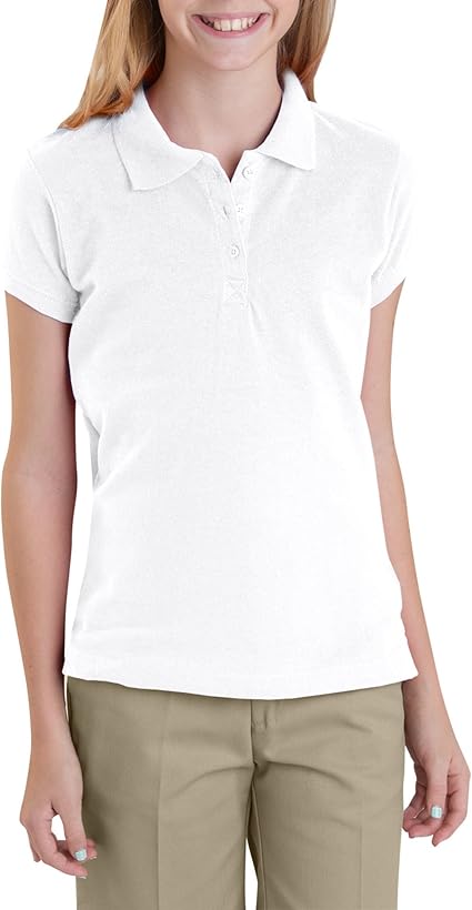 Dickies Girls' Short Sleeve Pique Polo Shirt