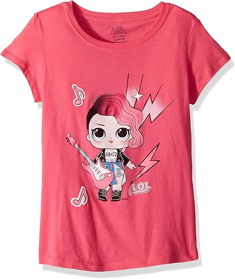 L.O.L. Surprise! girls Glee Club Rocker Short Sleeve T-shirt T Shirt, Hot Pink, Small US