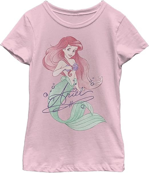 Disney Girl's Princess Signed Ariel T-Shirt