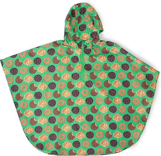 Western Chief Girl Scouts It's Raining Cookies Poncho, Green