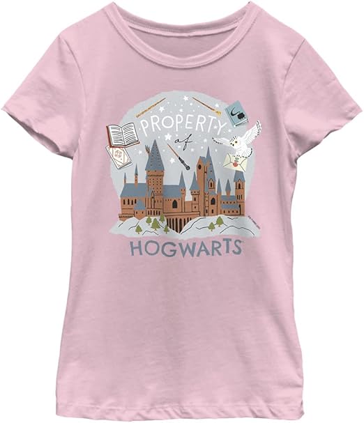 Harry Potter Girl's Hogwarts Property T-Shirt, Pink, X-Large