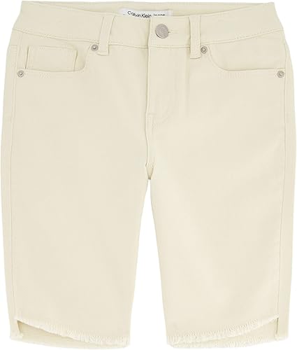 Calvin Klein Girls' Skinny Fit Stretch Denim Bermuda Jean Shorts