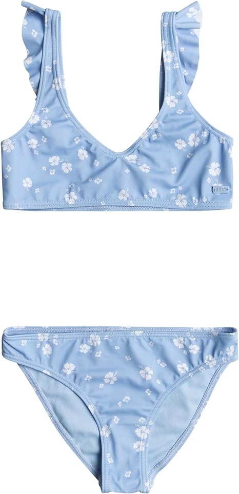 Roxy Girls' Dreamer Ruffle Bralette Swimsuit Set (Little Kid)