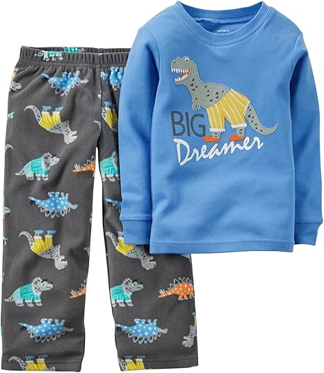 Carter's Little Girls' 2 Piece PJ Set (Toddler/Kid) - Dino