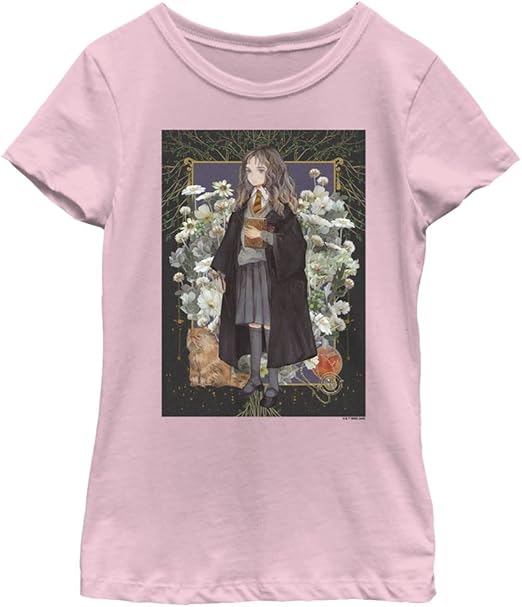 Harry Potter Girl's Hermione Granger Fantasy T-Shirt, Pink, Large