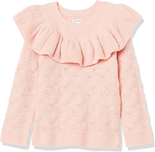 Amazon Essentials Girls and Toddlers' Soft Touch Ruffle Sweater