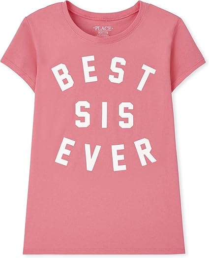 The Children's Place girls Big Sis Graphic Short Sleeve Tee