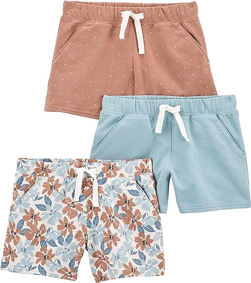 Simple Joys by Carter's Girls' 3-Pack Knit Shorts