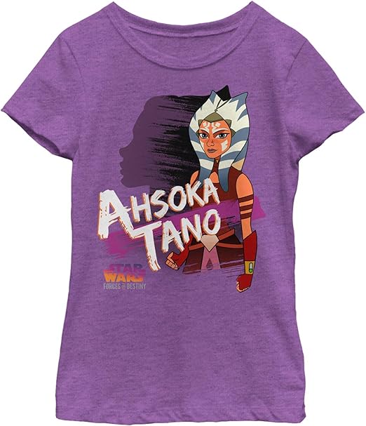 STAR WARS Forces of Destiny Ahsoka Shadow Girl's Heather Crew Tee