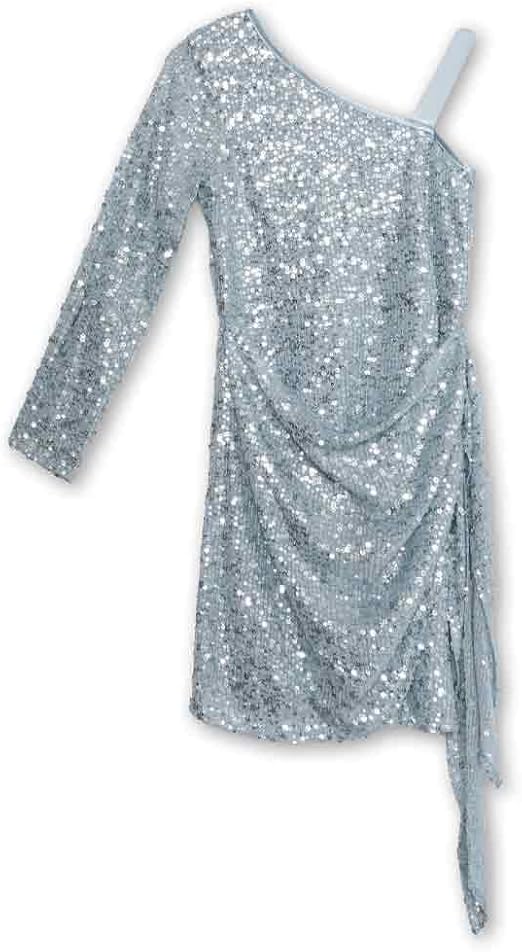 Speechless Girls' One Shoulder Sequin Party Dress