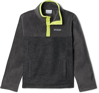 Columbia Youth Unisex Steens Mountain 1/4 Snap Fleece Pull-over, Charcoal Heather/Shark, XX-Small