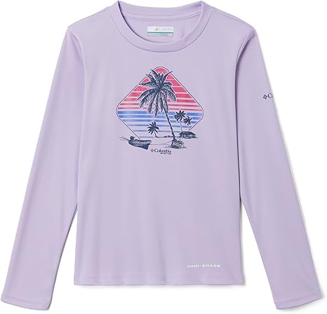 Columbia Girl's Tidal Tee PFG Panga Palms Diamond Long Sleeve