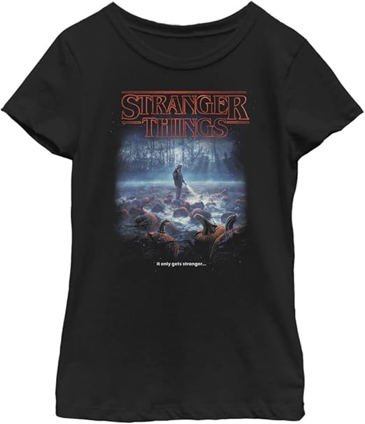 Netflix Stranger Things Strange Pumpkins Girls Short Sleeve Tee Shirt